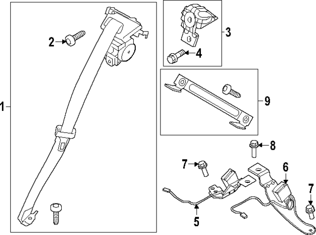 PR3Z63611B68LB - : Lap &amp; Shoulder Belt for Ford: Mustang Image