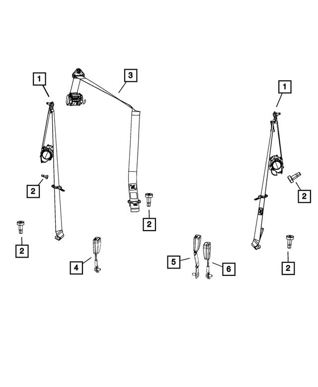 68201836AA - Restraints: Seat Belt Bolt for Mopar Image image