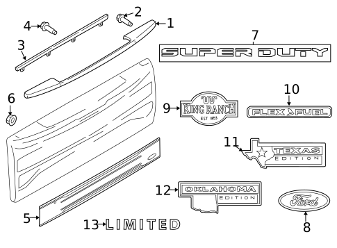 Exterior Trim - Tail Gate for 2022 Ford F-350 Super Duty #0