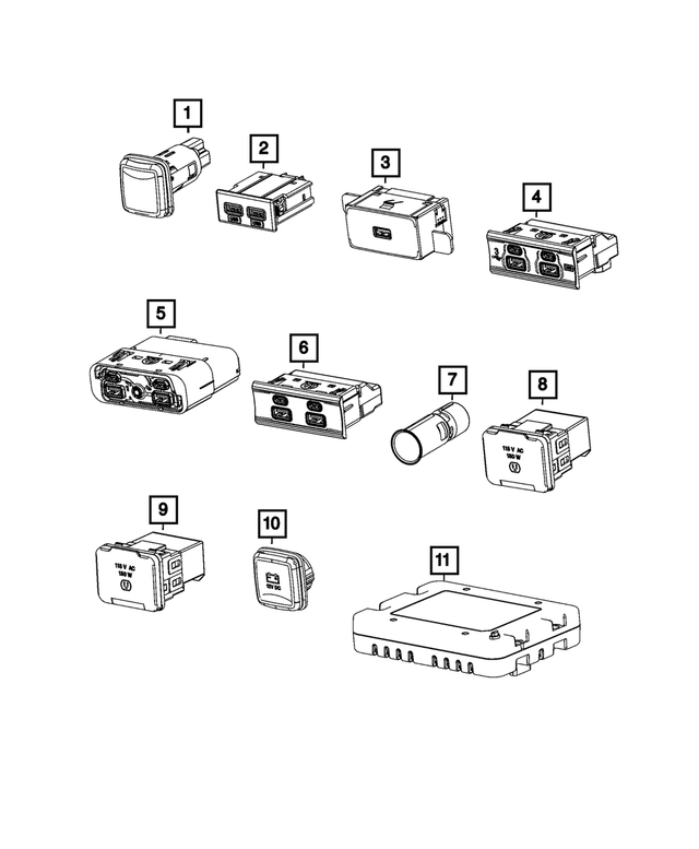 68493753AB - Electrical: Media Hub Usb Port, Console for Mopar Image