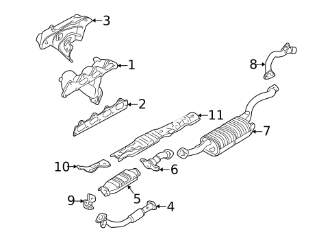 Exhaust Components for 1997 Mitsubishi Montero Sport #1