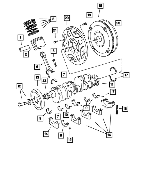 Crankshaft, Pistion and Torque Converter for 2002 Dodge Durango #0