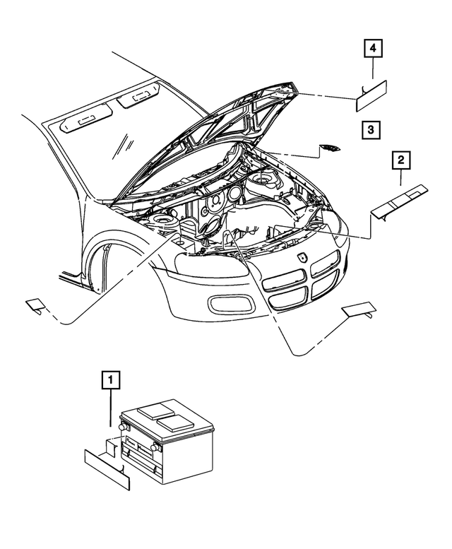 « 4606818AA – Labels All Vehicle Locations : Batterie Etiquette pour Mopar Image »