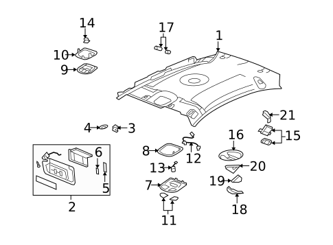 Interior Trim - Roof for 2008 Saturn Aura #1