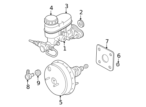 Master Cylinder - Components On Dash Panel for 2006 Chrysler PT Cruiser #1