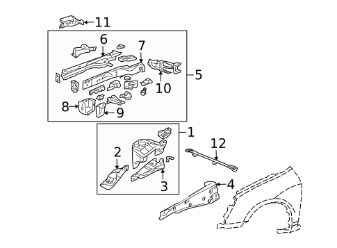 Structural Components & Rails for 2004 Honda Civic #0