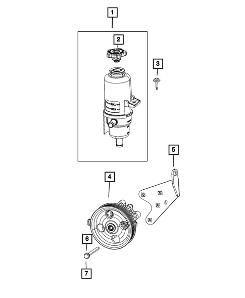 Power Steering Pump and Reservoir for 2019 Ram 3500 #1