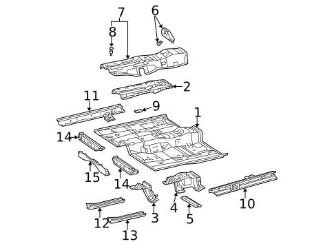 Floor & Rails for 2003 Lexus ES300 #0