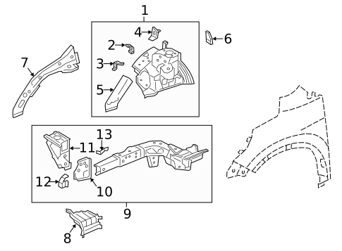 Structural Components & Rails for 2014 Honda CR-V #0