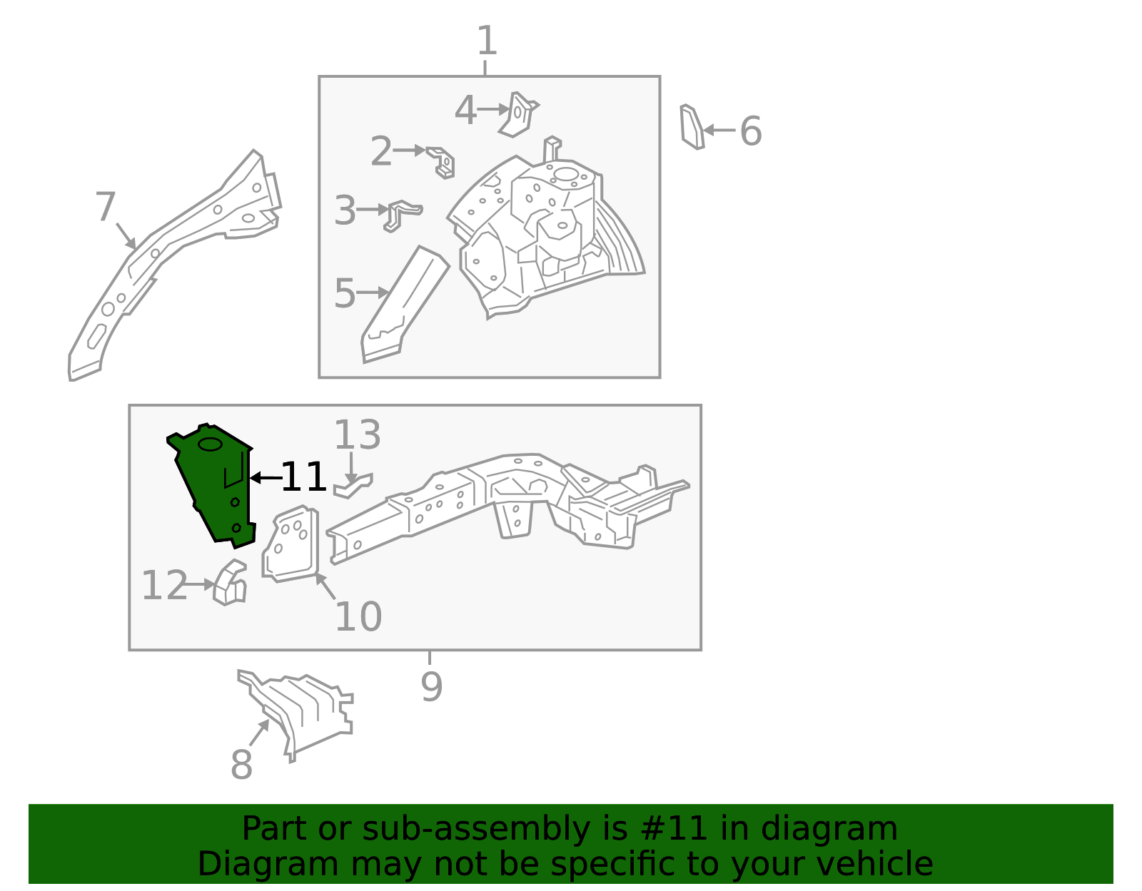 04608-T0A-A00ZZ - Side Member Extension 2012-2014 Honda CR-V