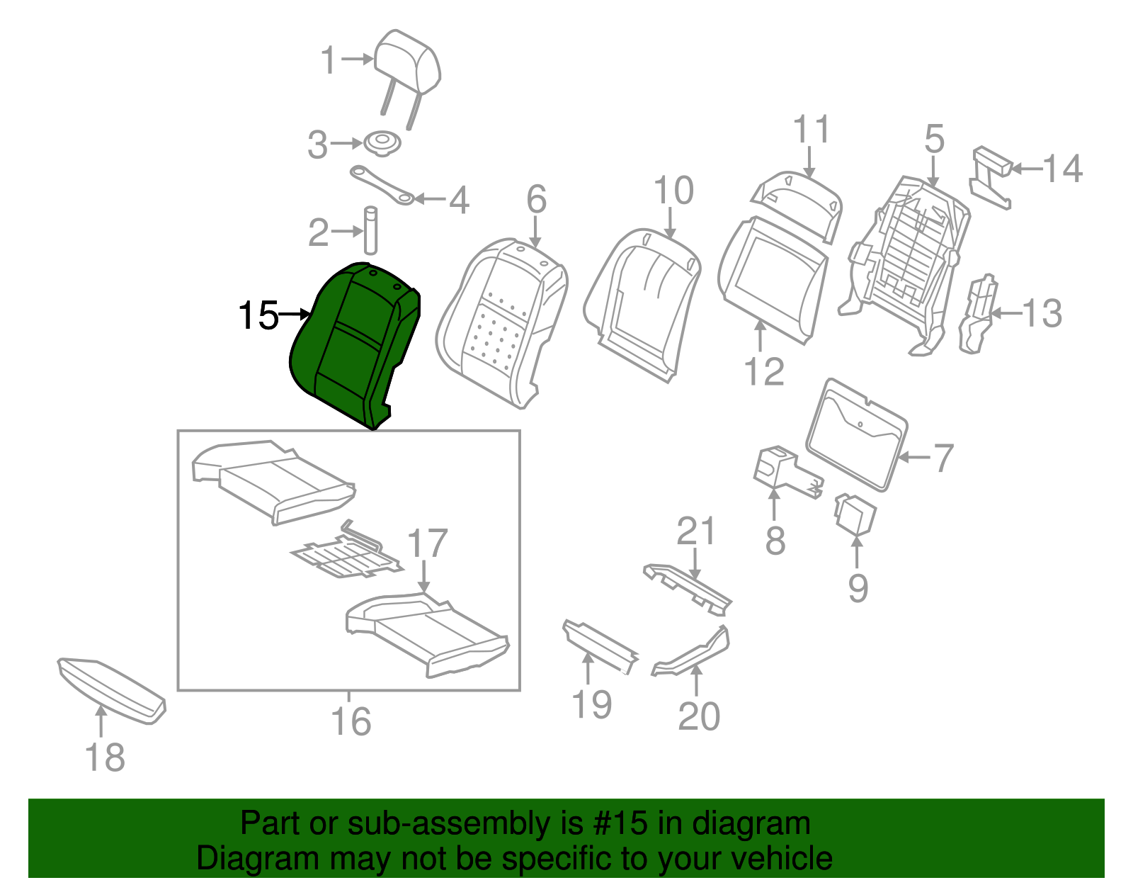 Seat Back Cover - BMW (52-10-6-973-421)