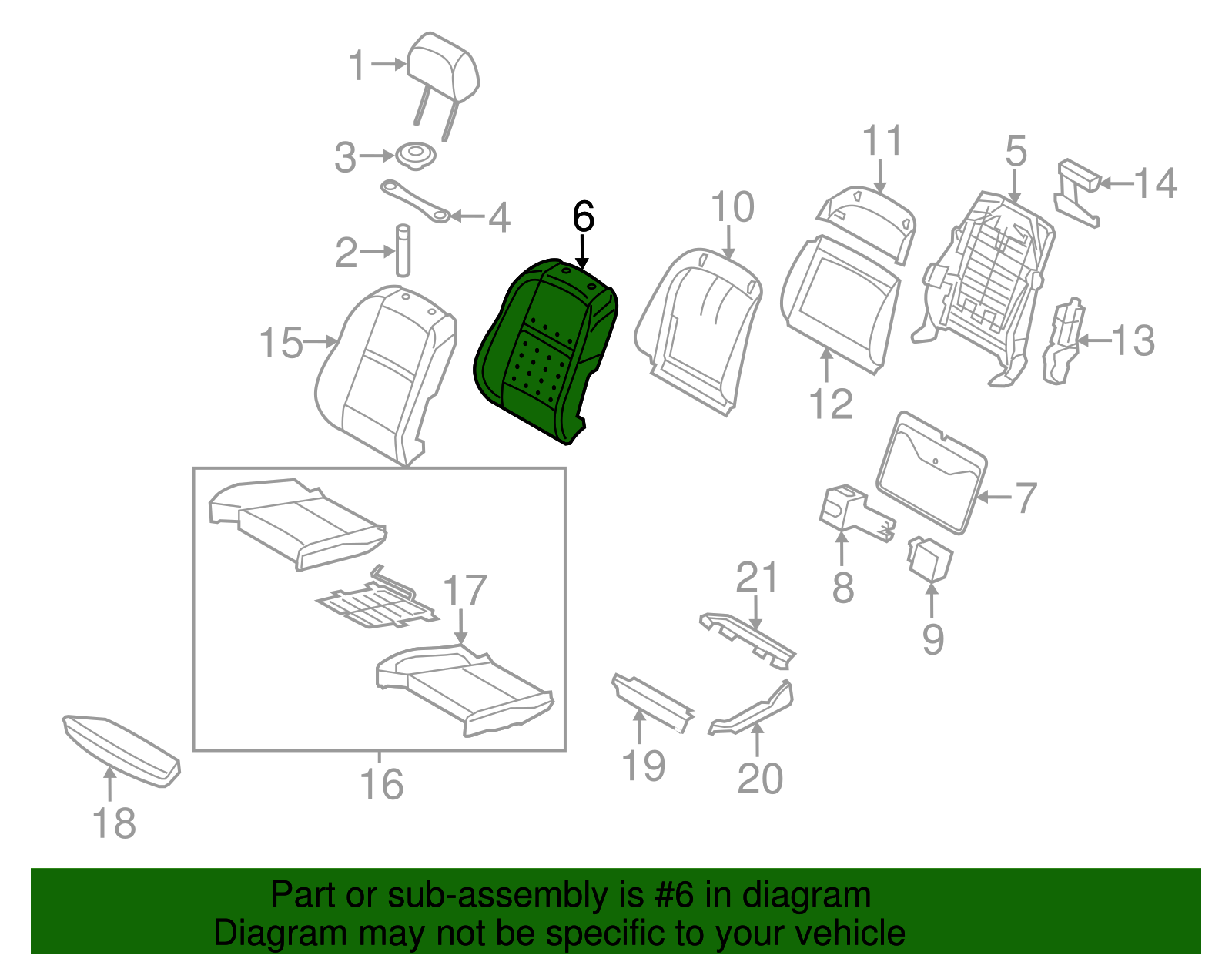 Seat Back Pad - BMW (52-10-7-161-877)