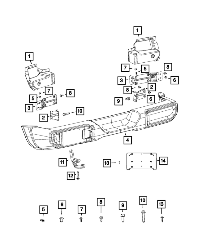 6505704AA - Frame, Bumper and Fascia: Rivet for Mopar Image
