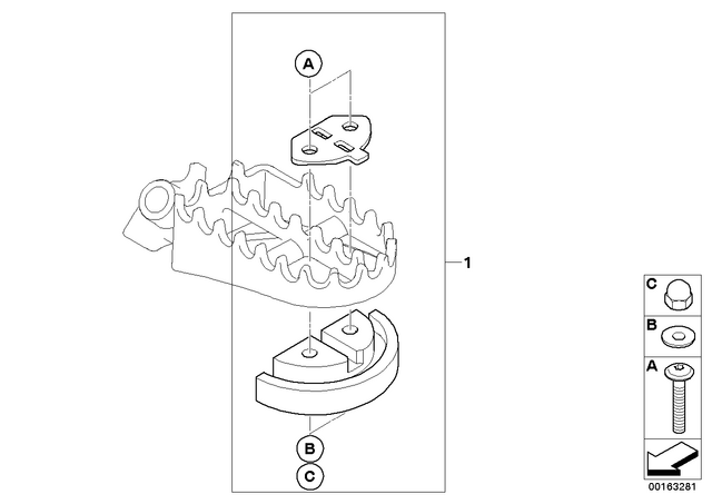71607705927 - : Set Of Foot Support Pads for BMW-Motorrad Image