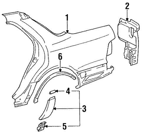 Exterior Trim - Quarter Panel for 1990 Lexus LS400 #0