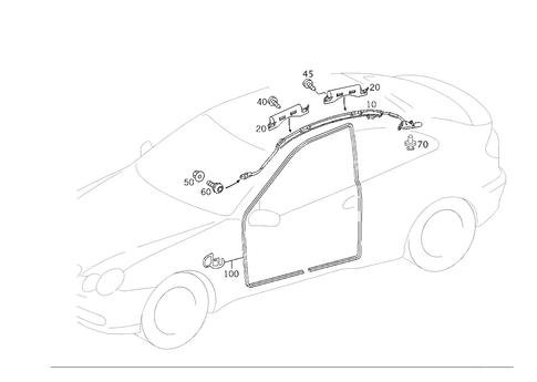 Head Protection Curtain, Door Edge Guard Sections for 2000 Mercedes-Benz C230 #0