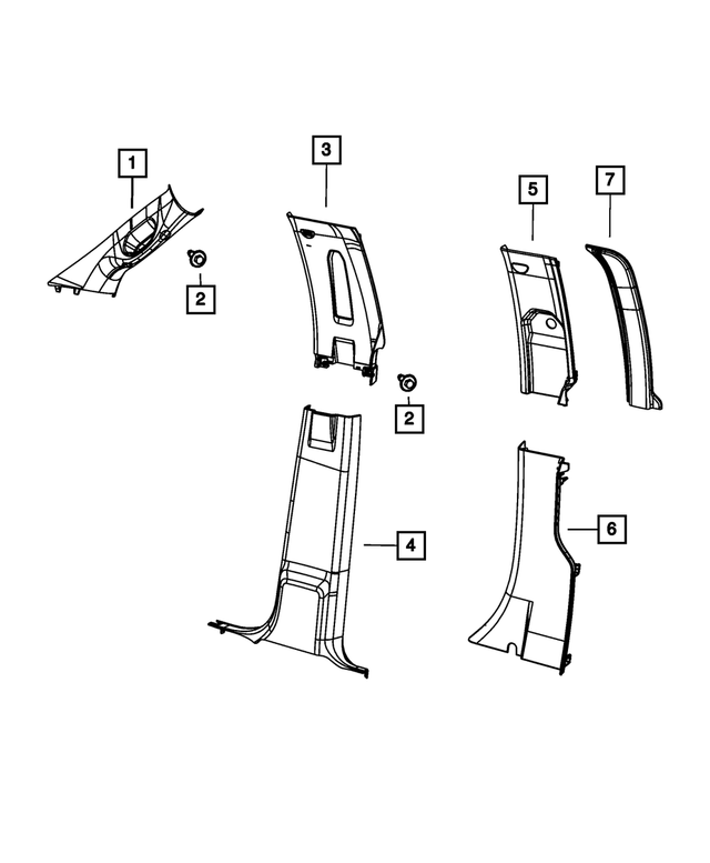 1DX56HL1AC - Interior Trim: B Pillar Lower Trim Panel, Right for Mopar Image