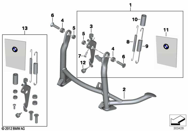 71607691855 - Design: Set of Mounting Parts, Tilting Stand -  for BMW-Motorrad Image