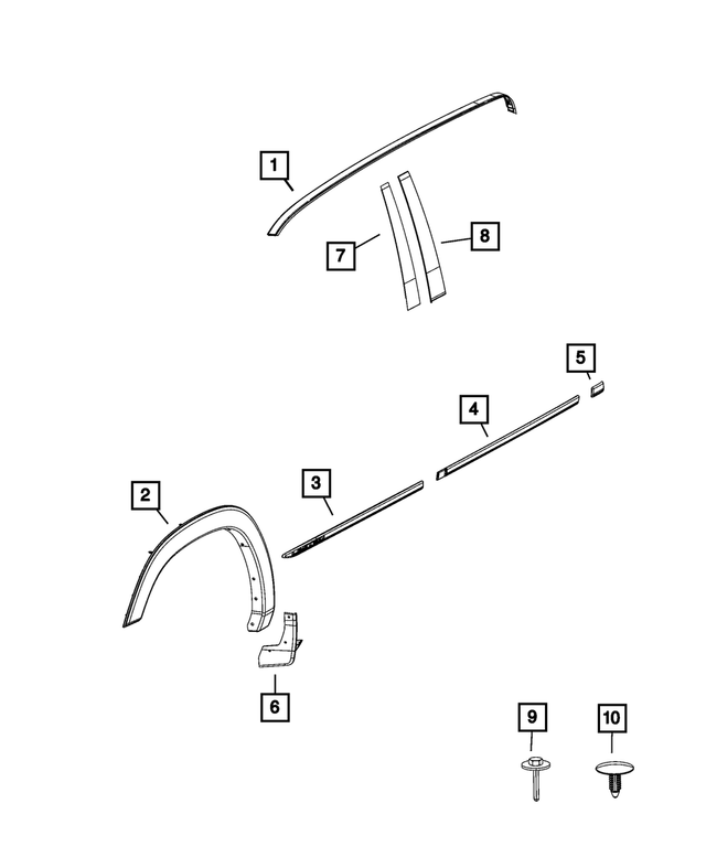 6QE31SZ0AB - Exterior Ornamentation: Rear Door Molding, Left for Mopar Image