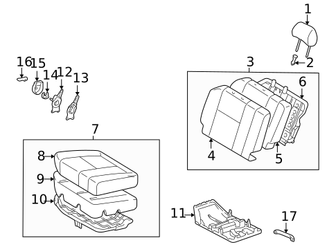 Rear Seat Components for 1999 Lexus LX470 #0