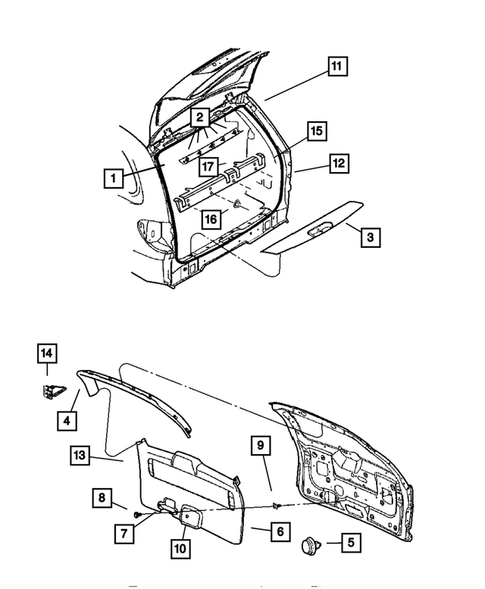 Lift Gate Trim for 2006 Chrysler Town & Country #0