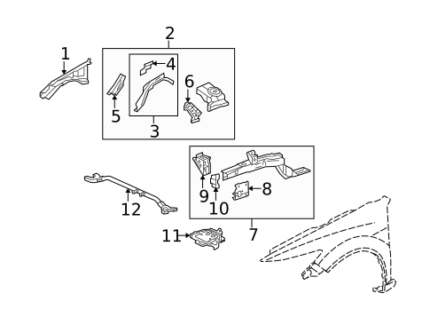 Structural Components & Rails for 2009 Acura TSX #0