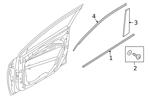 Exterior Trim - Front Door for 2021 Hyundai Elantra #0