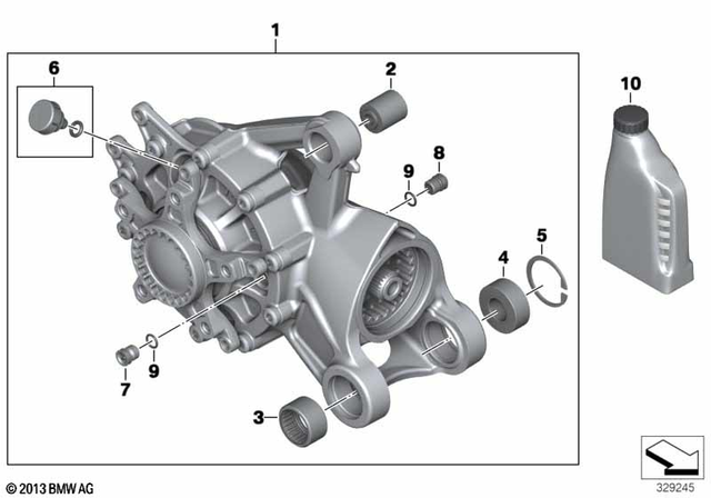 33117721514 - Rear Axle, Rear-Wheel Drive, Suspension: Right-Angle Gearbox - I=2.75 for BMW-Motorrad Image