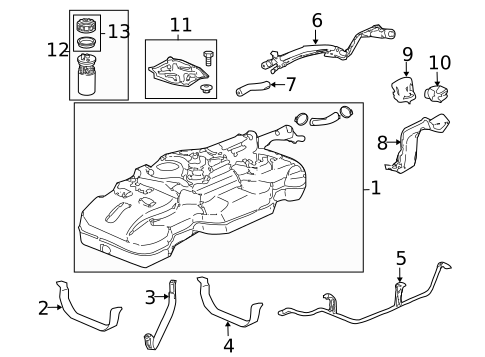 Fuel System Components for 2005 Honda Element #0