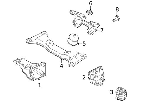 Engine & Trans Mounting for 2008 BMW 135i #0