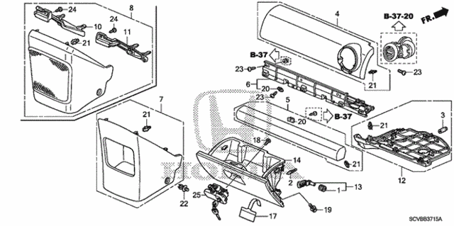 Instrument Panel Garnish (Passenger Side) for 2011 Honda Element #0
