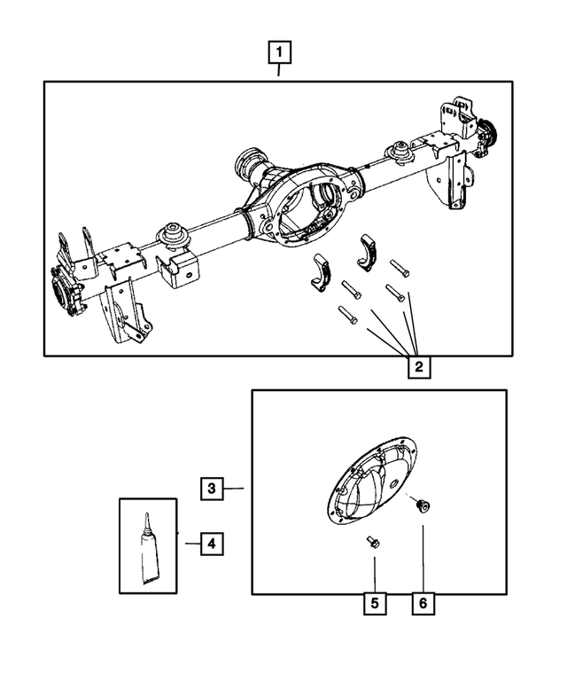 68145513AA - Rear Axle: Rear Axle Housing for Mopar Image