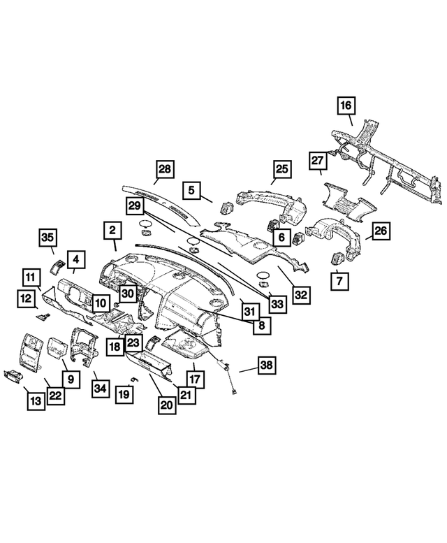 4595911AB - Instrument Panel and Radios and Consoles: Radio Bracket for Chrysler: 300 | Dodge: Charger, Magnum Image