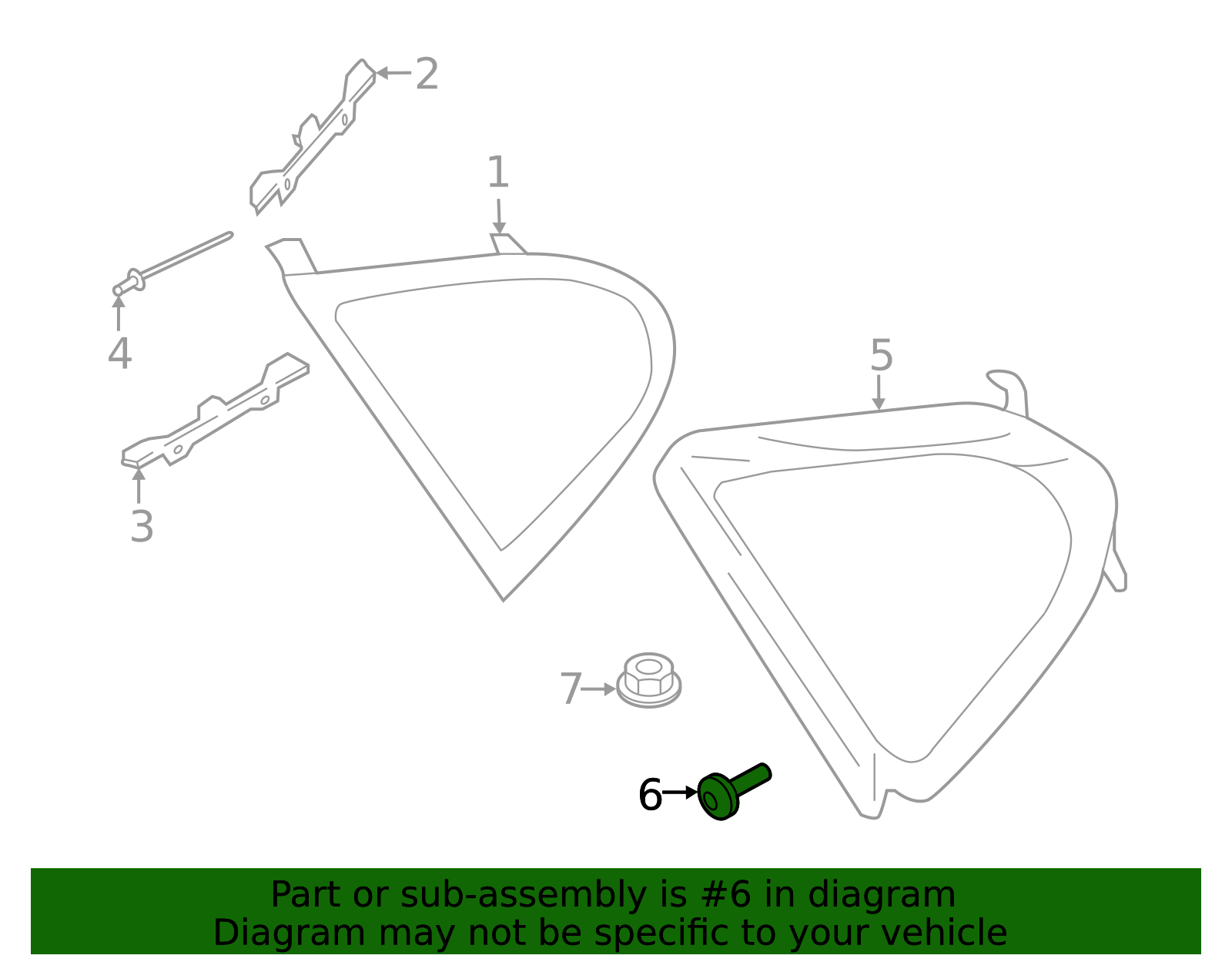 Glass Molding Bolt - Porsche (N-106-847-01)