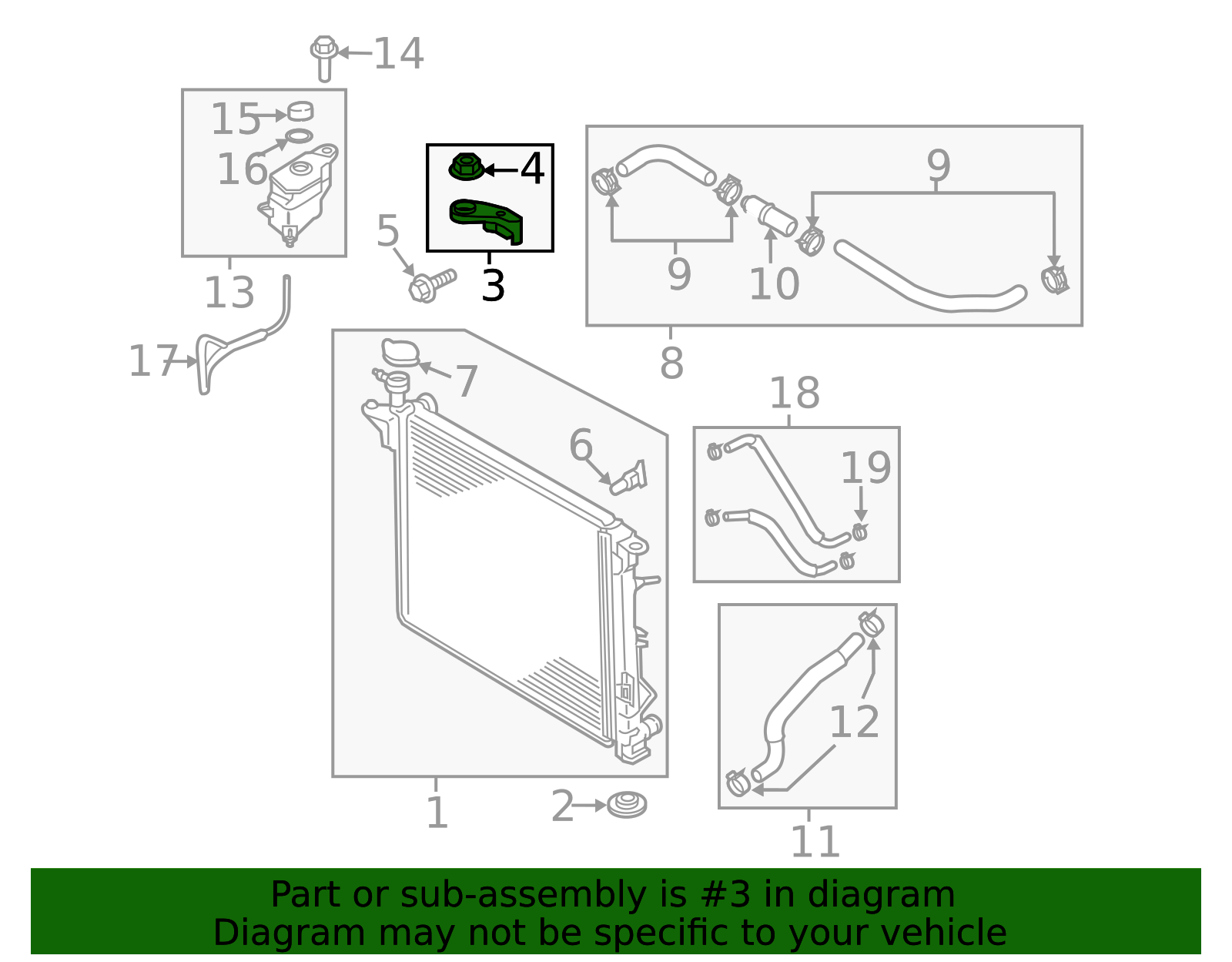 25333-C5700 - Radiator Upper Bracket 2016-2018 Kia Sorento | Kia.Parts ...