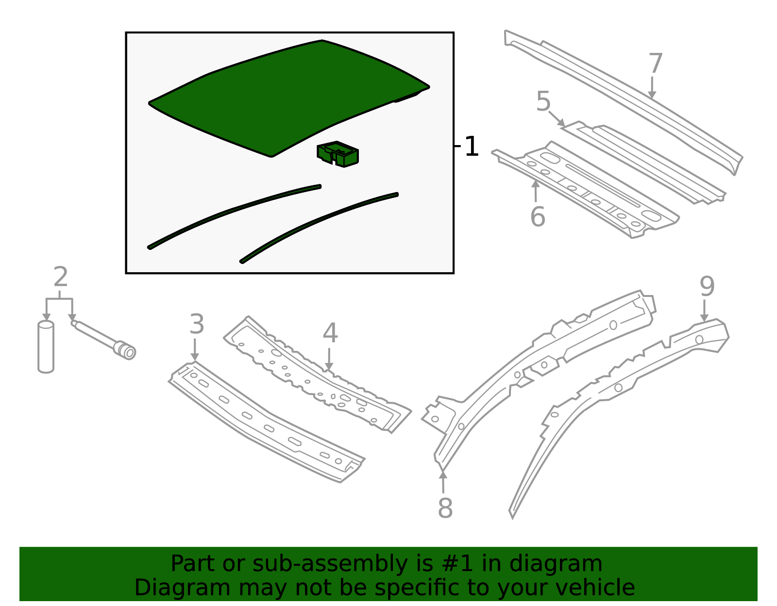 2021-2026 Porsche Taycan Panoramic Assembly 9J0-877-069-KY | OEM