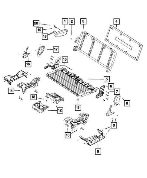 Rear Seats - Second Row - Adjusters, Recliners, Shields and Risers for 2014 Dodge Grand Caravan #1
