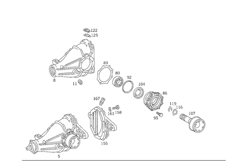 Rear Axle Housing with Differential for 1993 Mercedes-Benz 400E #0