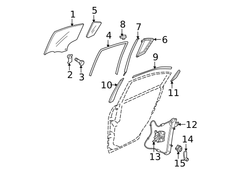 Glass - Rear Door for 2005 Mazda 3 #0