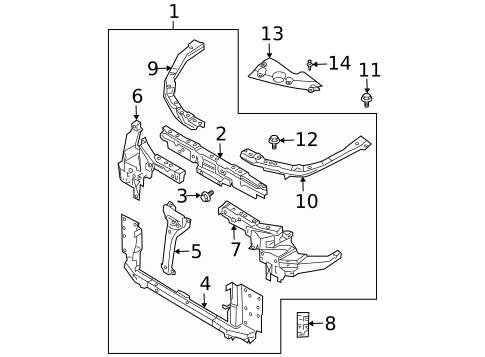Radiator Support for 2007 Nissan Murano #0