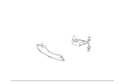 Engine Compartment Panelling, Gasoline Vehicles for 1993 Mercedes-Benz 500SEL #1
