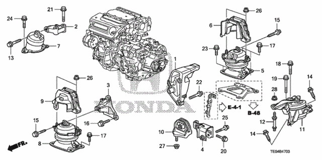 Engine Mounts (V6) (AT) for 2011 Honda Accord #0