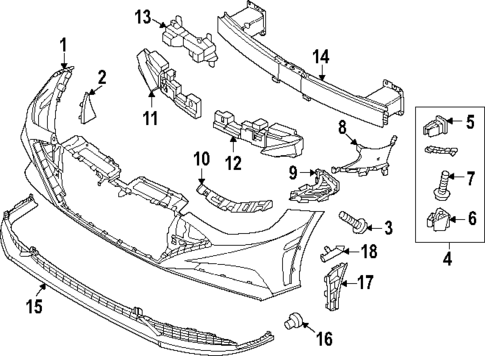 Bumper & Components - Front for 2020 Hyundai Sonata #0