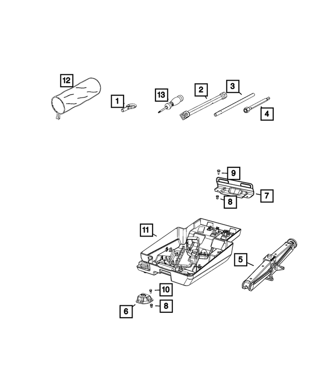 68101964AA - Wheels: Tool Hold Down Bracket for Mopar Image image