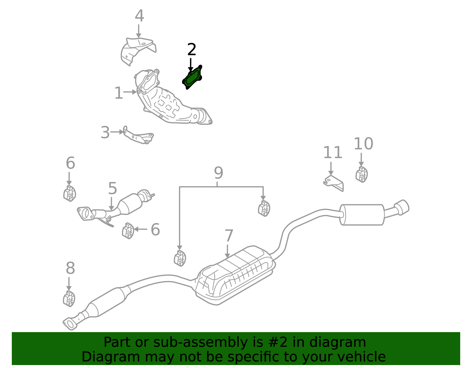 L3F2-13-490 - Catalytic Converter Gasket - 2007-2013 Mazda 3