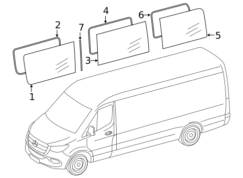 Glass - Side Panel for 2024 Mercedes-Benz Sprinter 2500 #0
