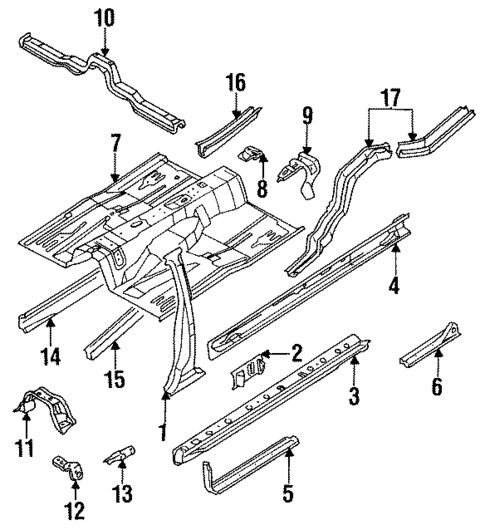 Center Pillar & Rocker for 1993 INFINITI J30 #0