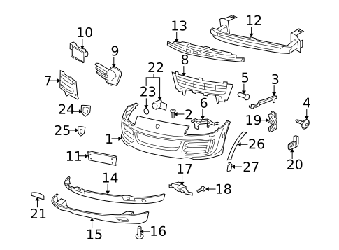 Bumper & Components - Front for 2009 Porsche Cayenne #0