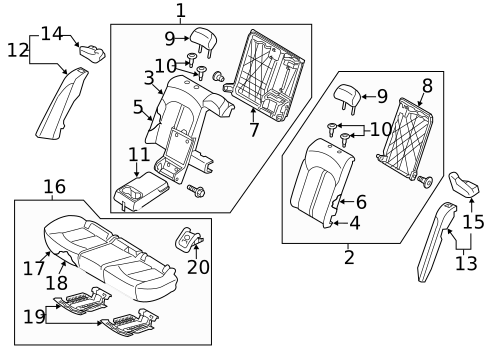 Rear Seat Components for 2016 Kia Optima #0