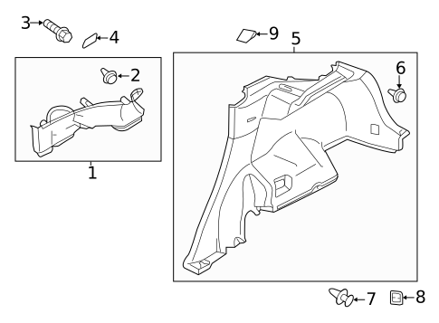 Interior Trim - Quarter Panels for 2007 Mitsubishi Outlander #8